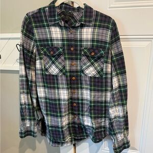 J. Crew Multicolor Plaid Shirt - Green, Blue, Yellow
